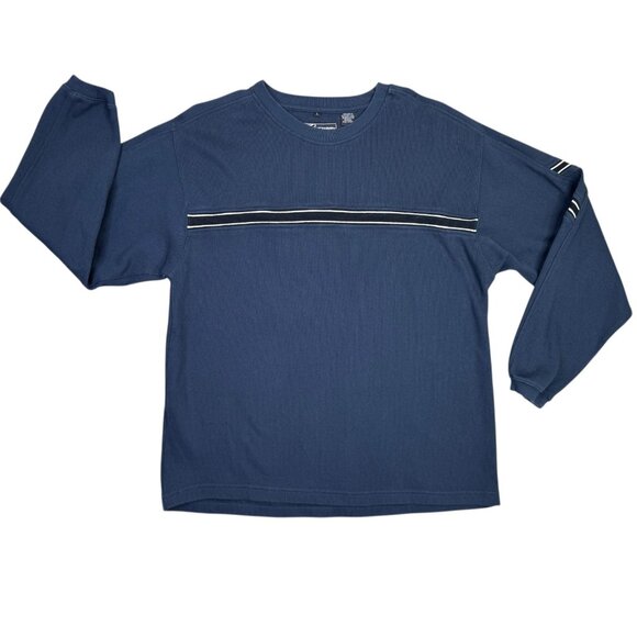 Point Zero Sweater Sweatshirt Mens Large L Blue Pullover Skater Vintage Y2K 90s - Picture 1 of 8